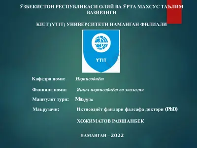 atrof muhitni sifatini texnik iqtisodiy jihatdan tartibga solish — PDF