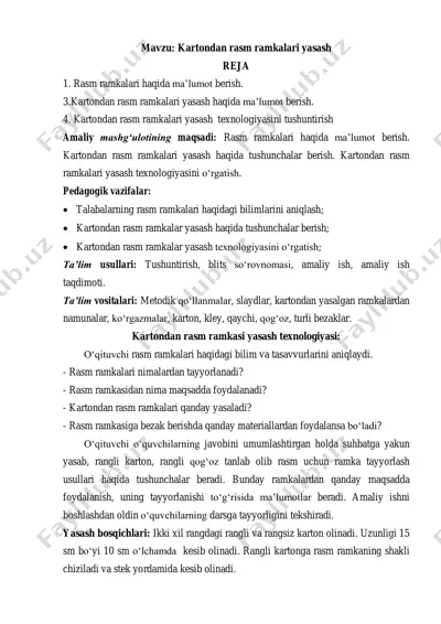 kartondan rasm ramkalari yasash — PDF