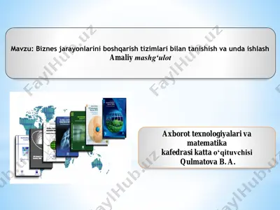 biznes jarayonlarini boshqarish tizimlari va elektron tijorat — PDF