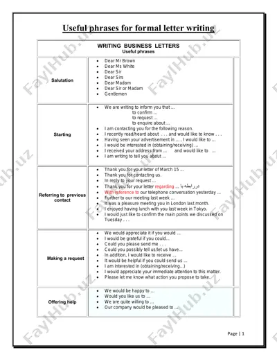 useful phrases for formal letter writing — PDF