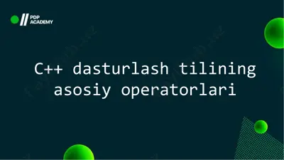 c++ dasturlash tilining asosiy operatorlari — PDF
