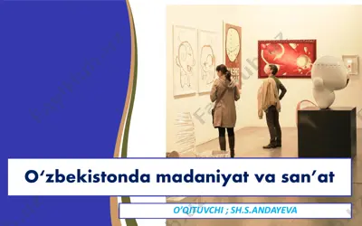 o‘zbekistonda madaniyat va san’at — PDF