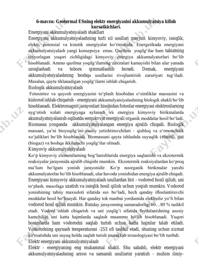 energiyani akkumulyatsiyalash — PDF