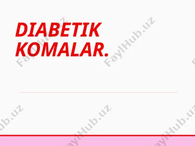diabetik komalar — PPT