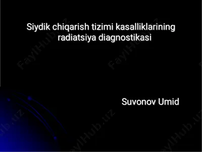 siydik chiqarish tizimi kasalliklarining radiatsiya diagnostikasi — PDF