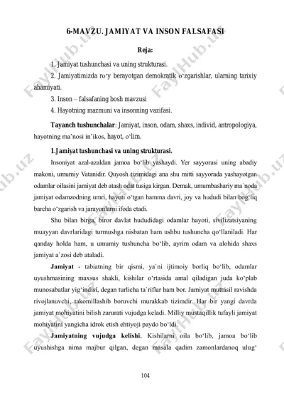 jamiyat va inson falsafasi — PDF