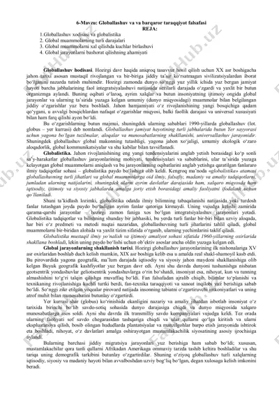 globallashuv va va barqaror taraqqiyot falsafasi — PDF