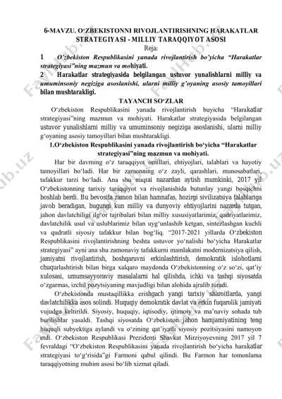 o‘zbekistonni rivojlantirishning harakatlar strategiyasi - milliy taraqqiyot asosi — PDF