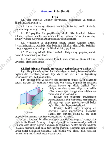 egri chiziqlar — PDF