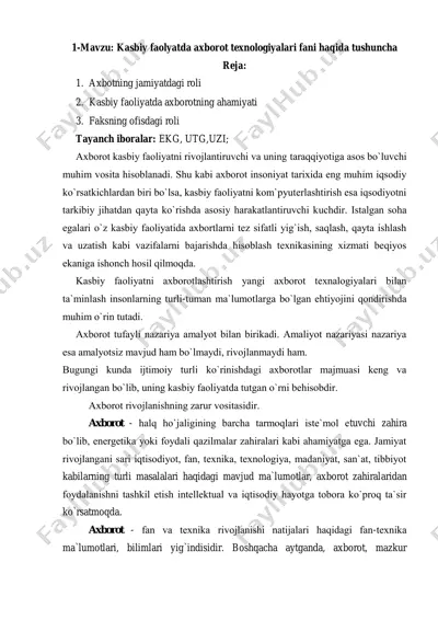 axborot texnologiyalari fani — PDF