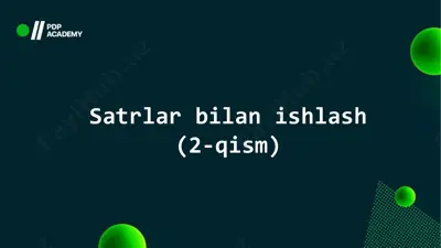 satrlar bilan ishlash — PDF