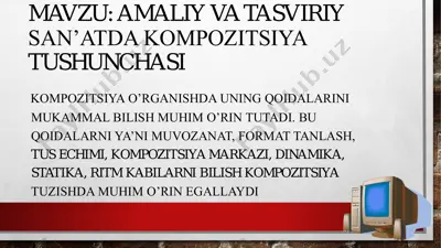 kompozitsiya va tasviri amaliy san'atda tushuncha (composition and concept in practical art) — PDF