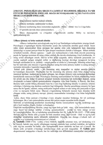 psixologiyada shaxs va jamiyat muammosi — PDF