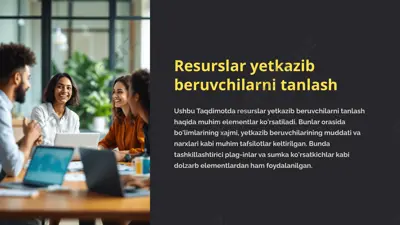 resurslar yetkazib beruvchilarni tanlash — PPTX