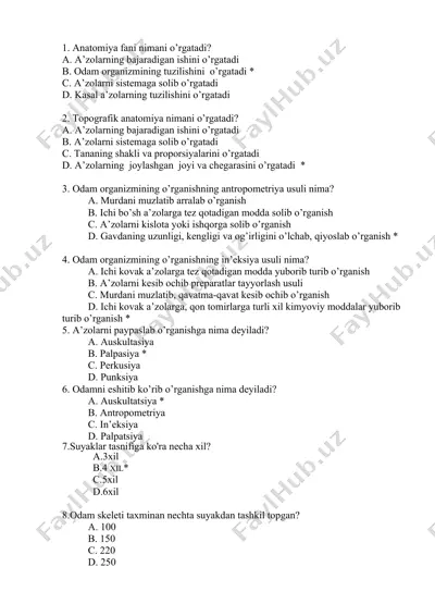 anatomiya fani — DOCX