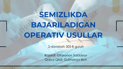 semizlikda bajariladigan operativ usullar — PDF