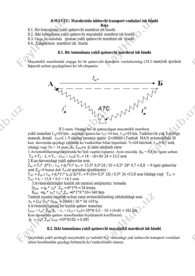marshrutda ishlovchi transport vositalari ish hisobi — PDF
