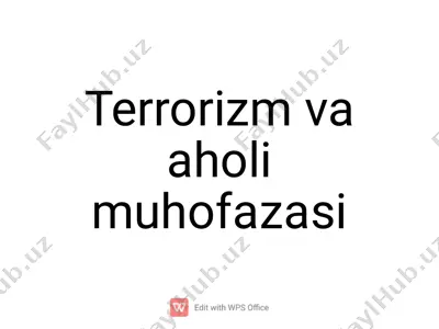 terrorizm va aholi muhofazasi — PDF