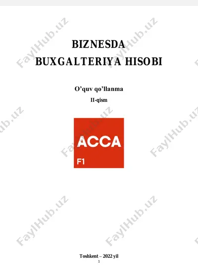 biznesda buxgalteriya hisobi o'quv qo'llanma ii-qism — PDF