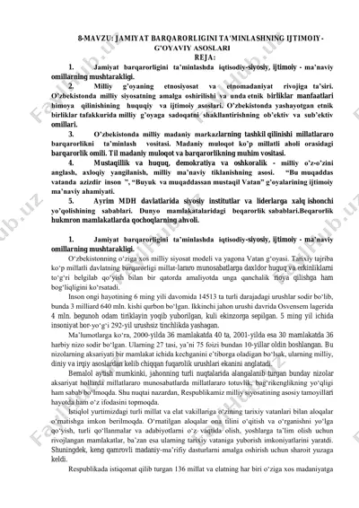 jamiyat barqarorligini ta'minlashning ijtimoiy-g'oyaviy asoslari — PDF
