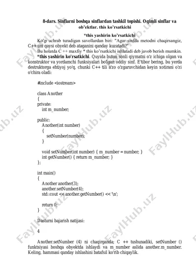 sinflarni boshqa sinflardan tashkil topishi — PDF