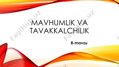 mavhumlik va tavakkalchilik — PDF