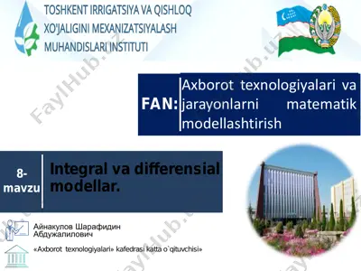 integral va differensial modellar — PDF