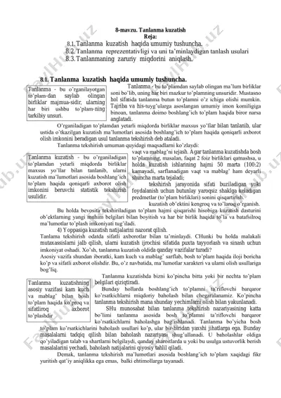 tanlanma kuzatish — PDF