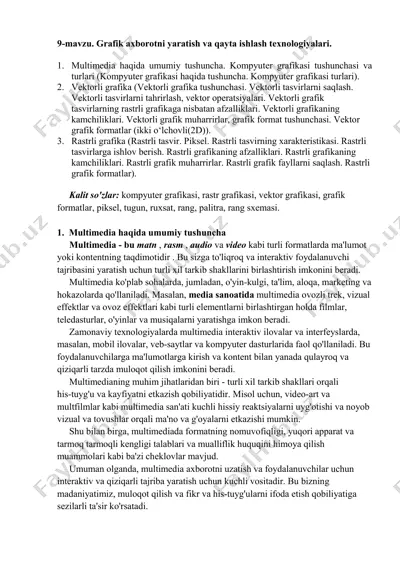 grafik axborotni yaratish va qayta ishlash texnologiyalari — PDF