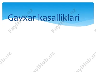 gavxar kasalliklari — PDF