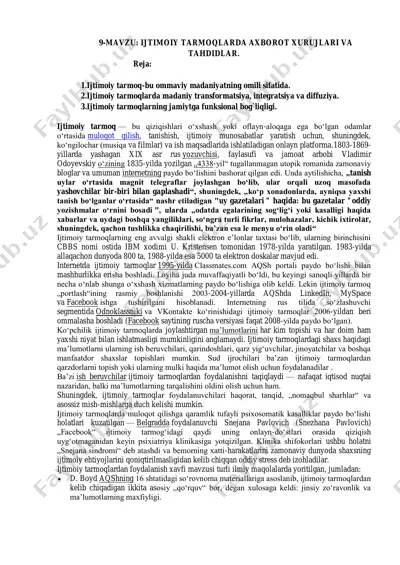 ijtimoiy tarmoqlarda axborot xurujlari va tahdidlar — PDF