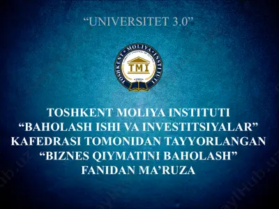 "baholash ishi va investitsiyalar" — PDF