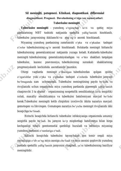 tuberkulez meningiti haqida ma'lumotlar — PDF