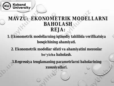 ekonometrik modellar baholash — PDF
