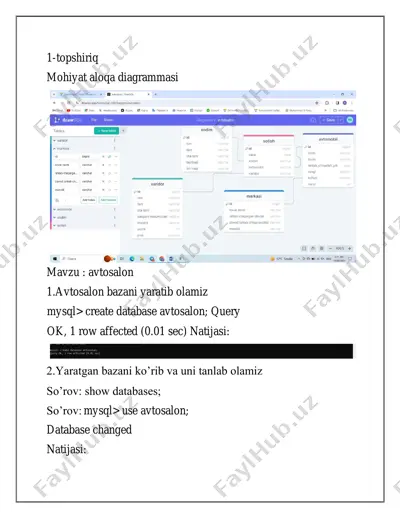 avtosalon bazasi yaratilishi — PDF