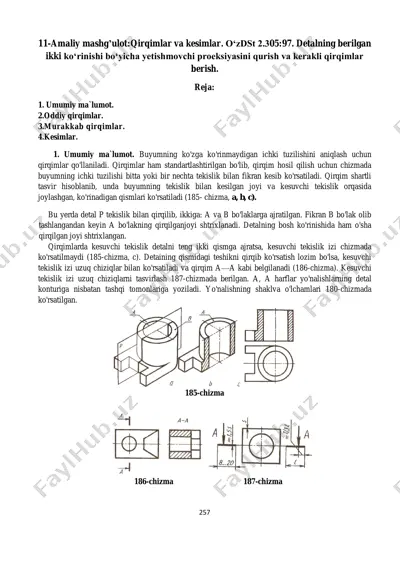 qirqimlar va kesimlar — PDF