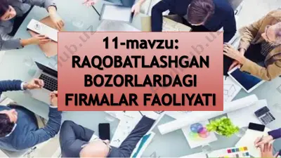 raqobatlashgan bozorlardagi firmalar faoliyati — PDF