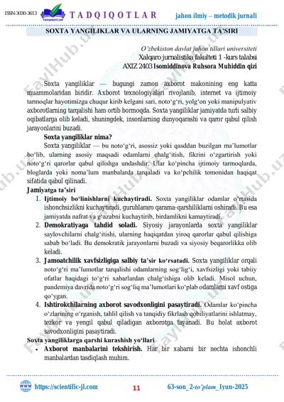 soxta yangiliklar — PDF
