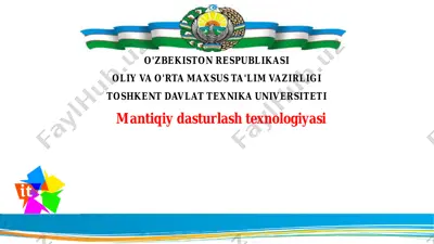 mantiqiy dasturlash texnologiyasi — PDF