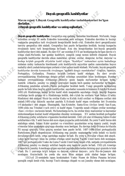 buyuk geografik kashfiyotlar — PDF