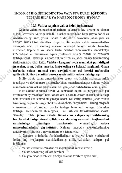 ochiq iqtisodiyotda valyuta kursi, iqtisodiy tebranishlar va makro-iqtisodiy siyosat — PDF