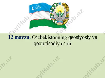 o‘zbekistonning geosiyosiy va geoiqtisodiy o‘rni — PDF