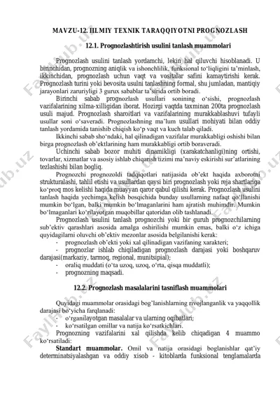 prognozlash usullari — PDF