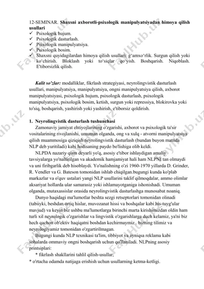 shaxsni axborotli-psixologik manipulyatsiyadan himoya qilish usullari — PDF