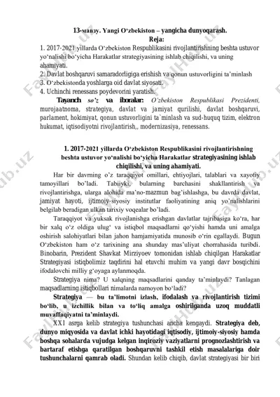 o'zbekiston respublikasini rivojlantirish strategiyasi — PDF