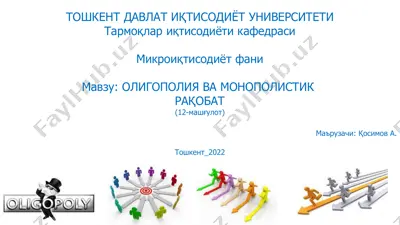 oligopoliya va monopolistik raqobat — PDF
