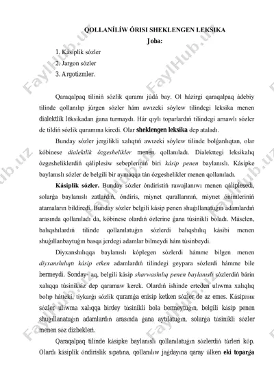 qollanílíw órisi sheklengen leksika — PDF