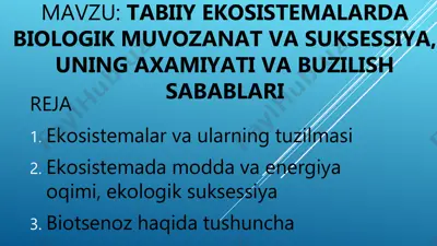 ekosistemalar va biologik muvozanat — PDF