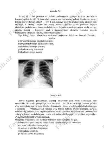 tuberkulezga oid klinik fizikal ko‘rsatkichlar — PDF