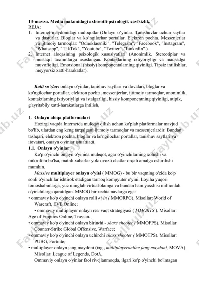 media makonidagi axborotli-psixologik xavfsizlik — PDF